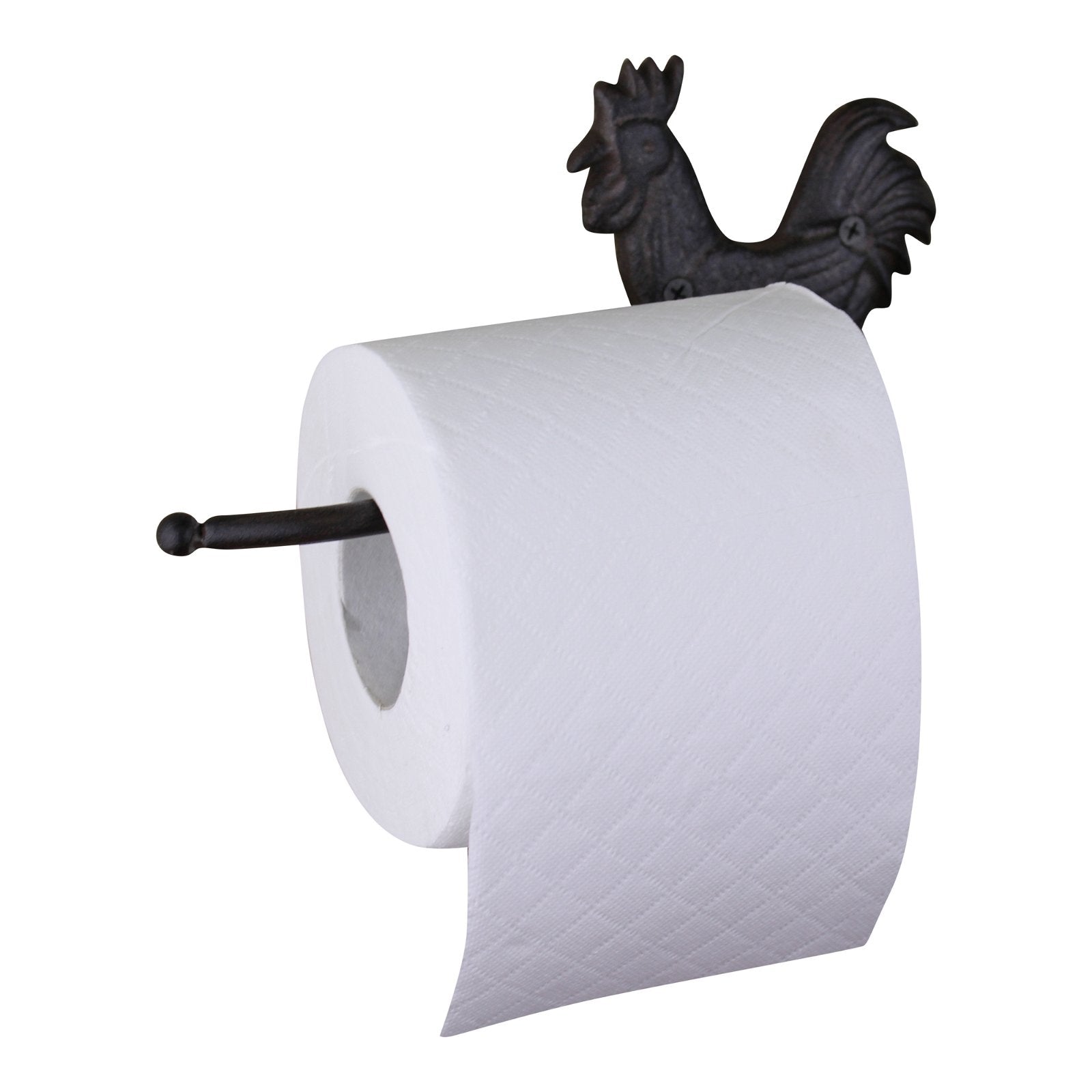 Cast Iron Rustic Toilet Roll Holder, Chicken-0