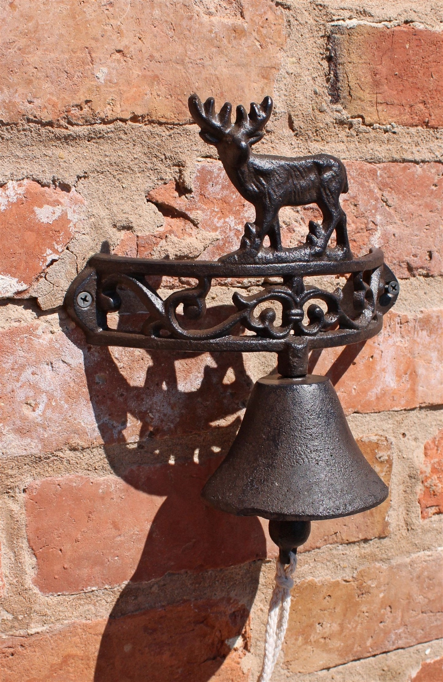 Rustic Cast Iron Wall Bell, Reindeer Standing-1