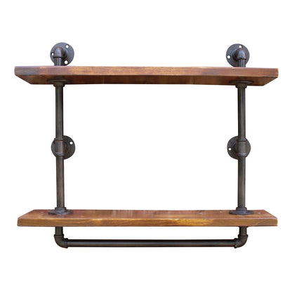 Industrial Pipe Wall Shelf with 2 Shelves-1