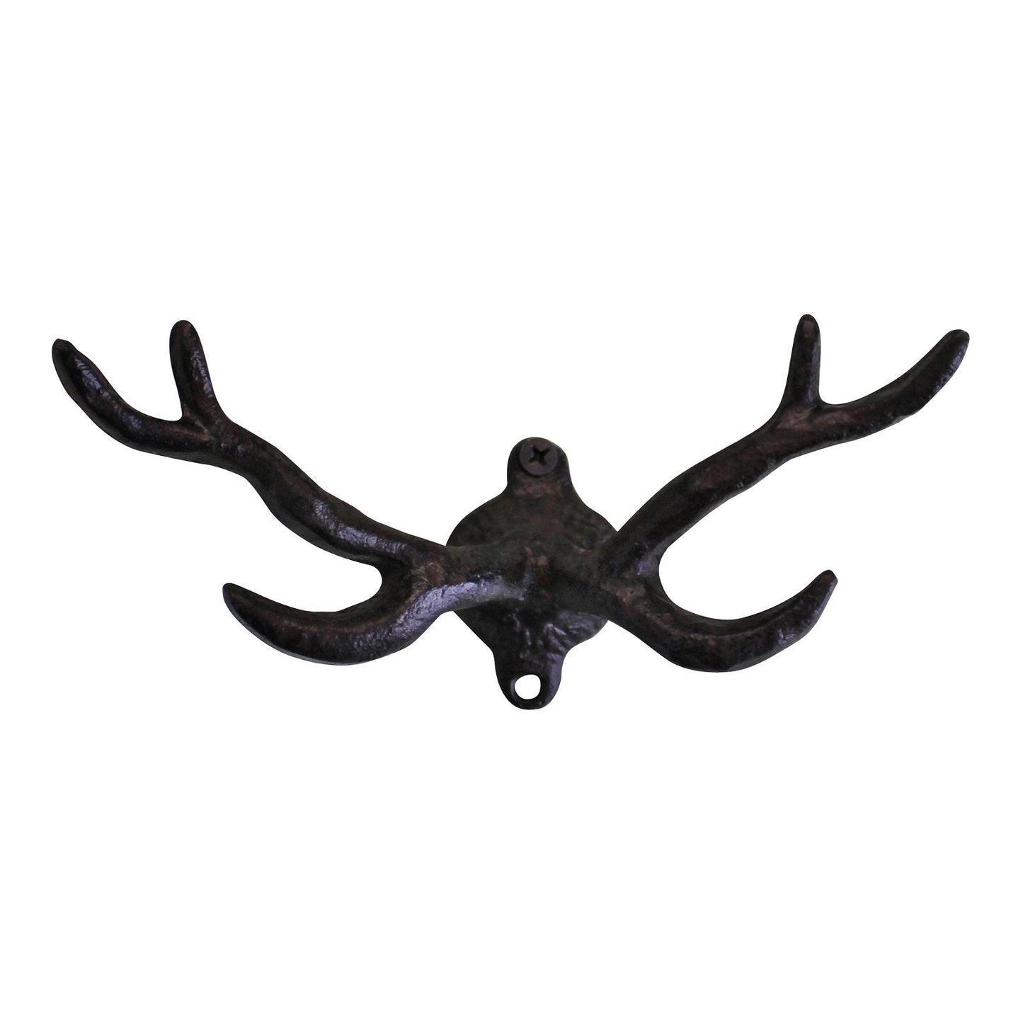 Rustic Cast Iron Wall Hooks, Stag Antlers, Small-0