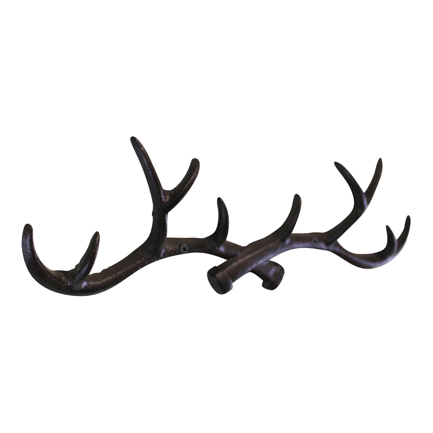 Rustic Cast Iron Wall Hooks, Stag Antlers, Large-1