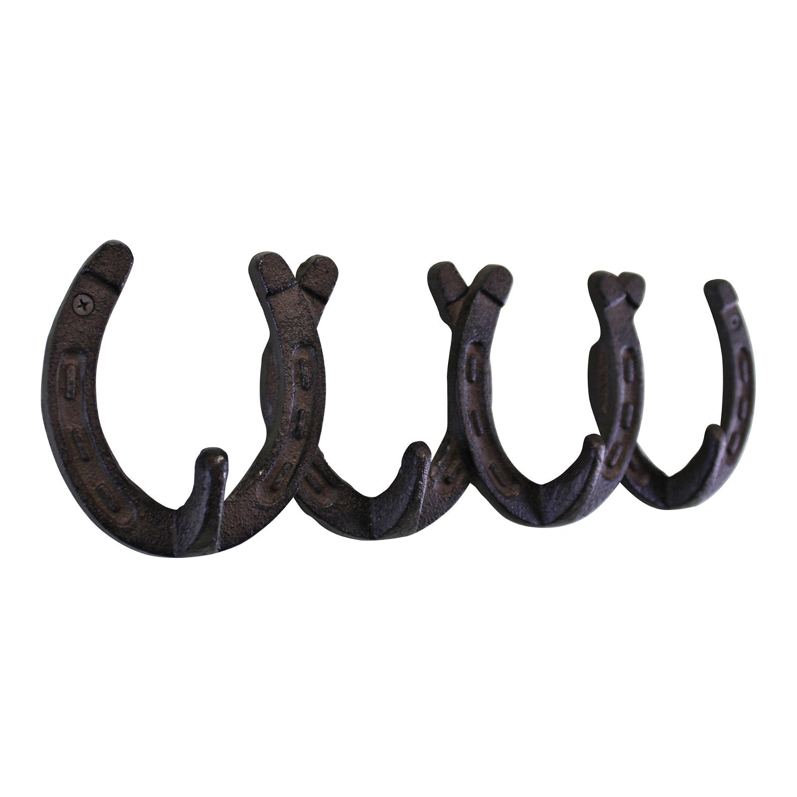 Rustic Cast Iron Wall Hooks, Horseshoe Design-1