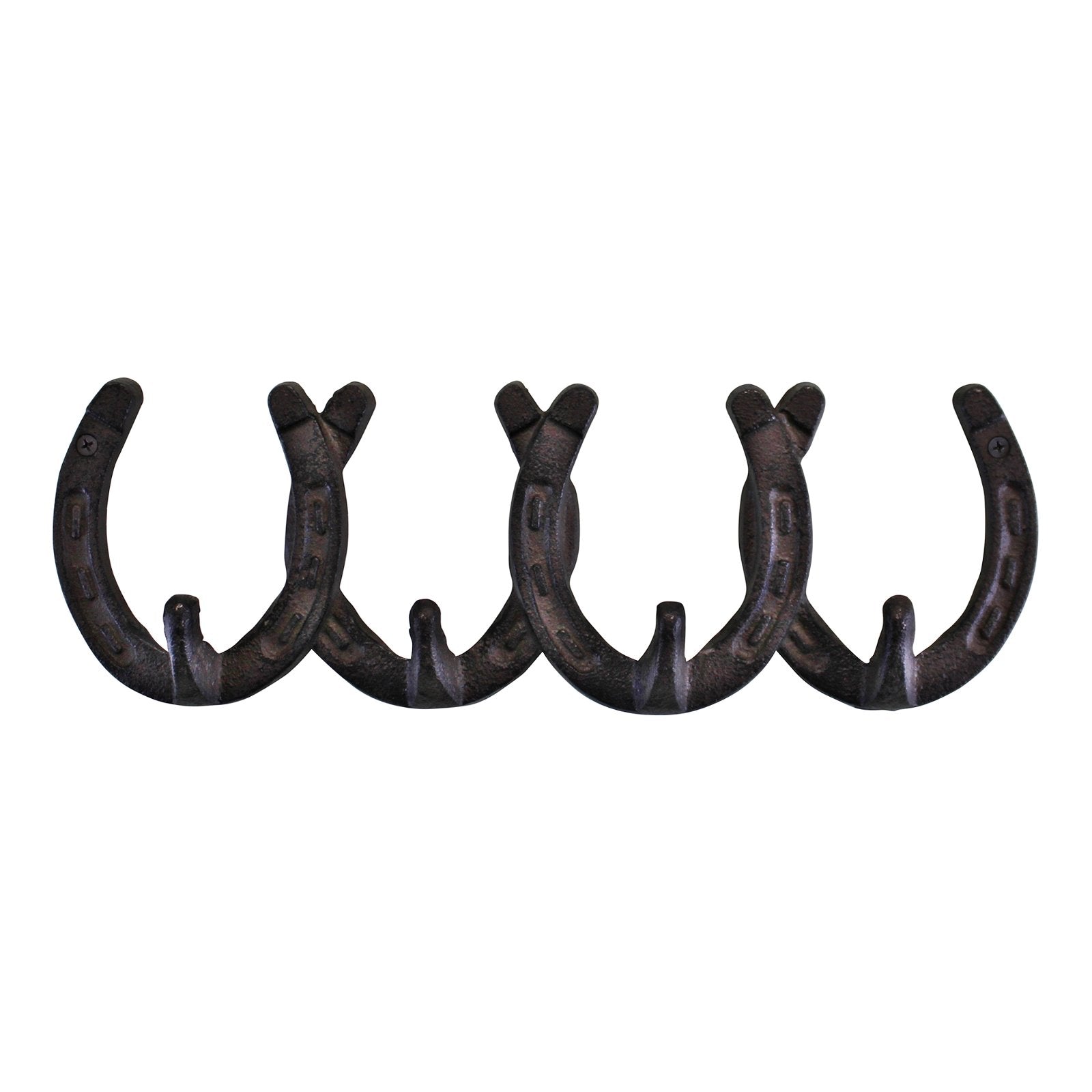 Rustic Cast Iron Wall Hooks, Horseshoe Design-0