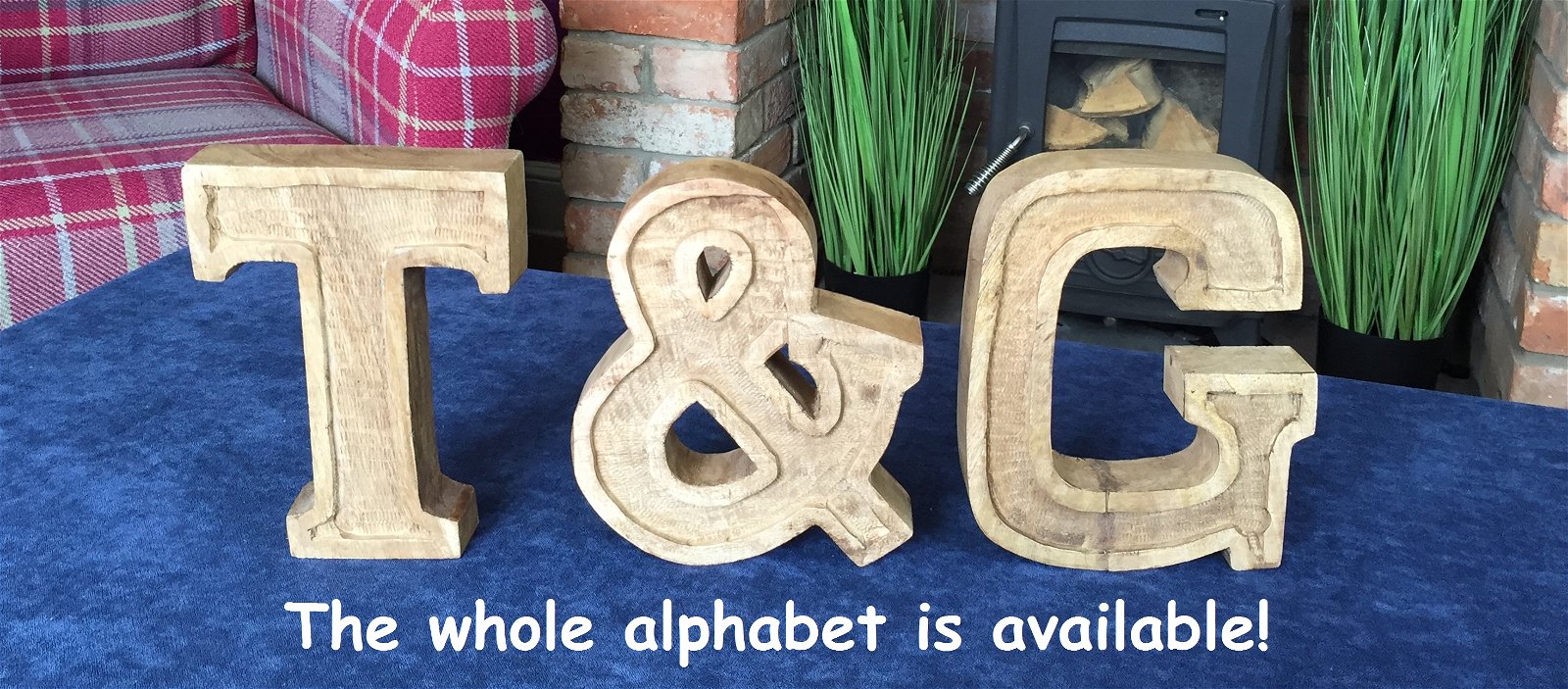 Hand Carved Wooden Embossed Letter I-3