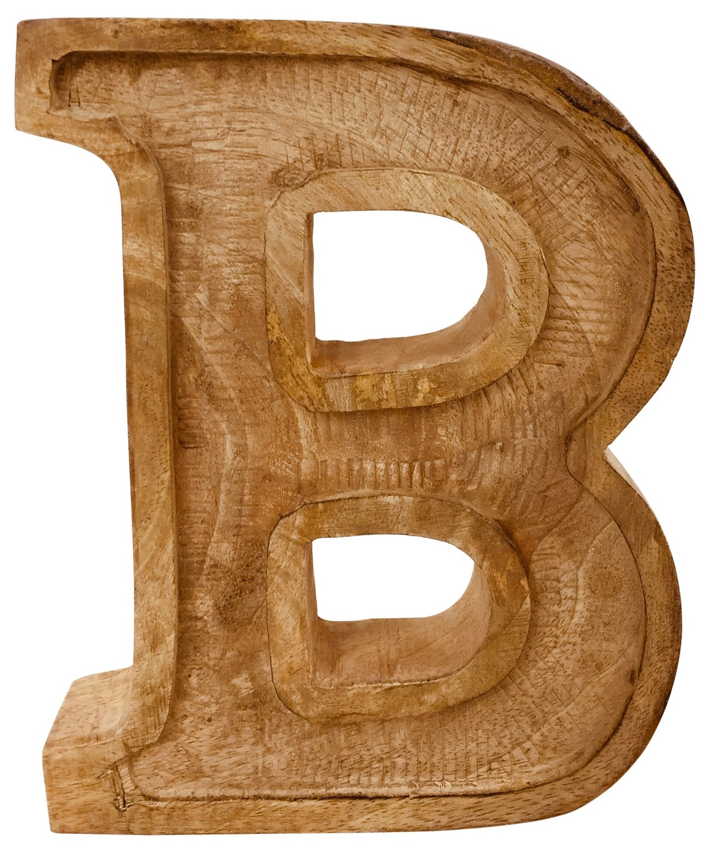 Hand Carved Wooden Embossed Letter B-0