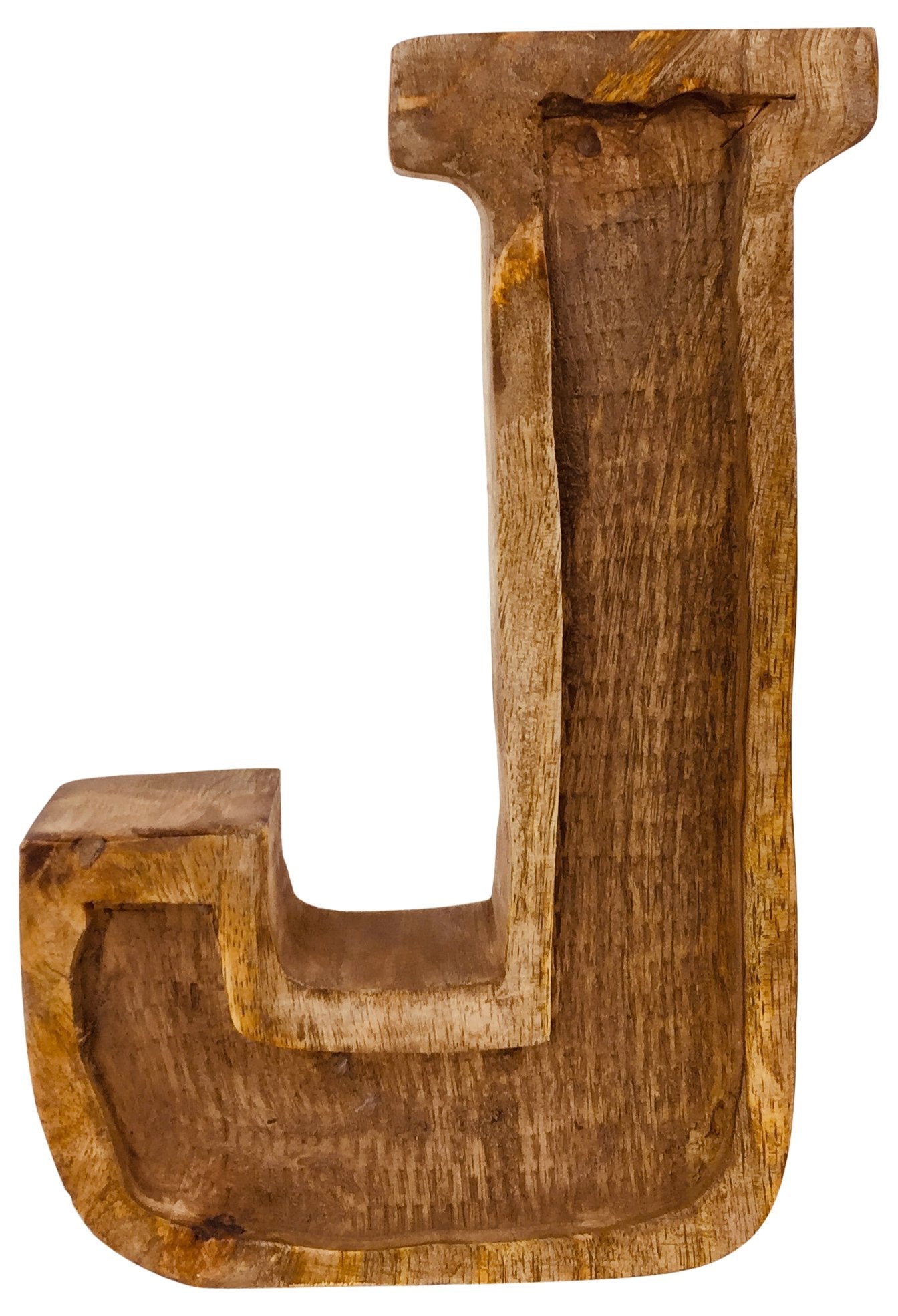 Hand Carved Wooden Embossed Letter J-0