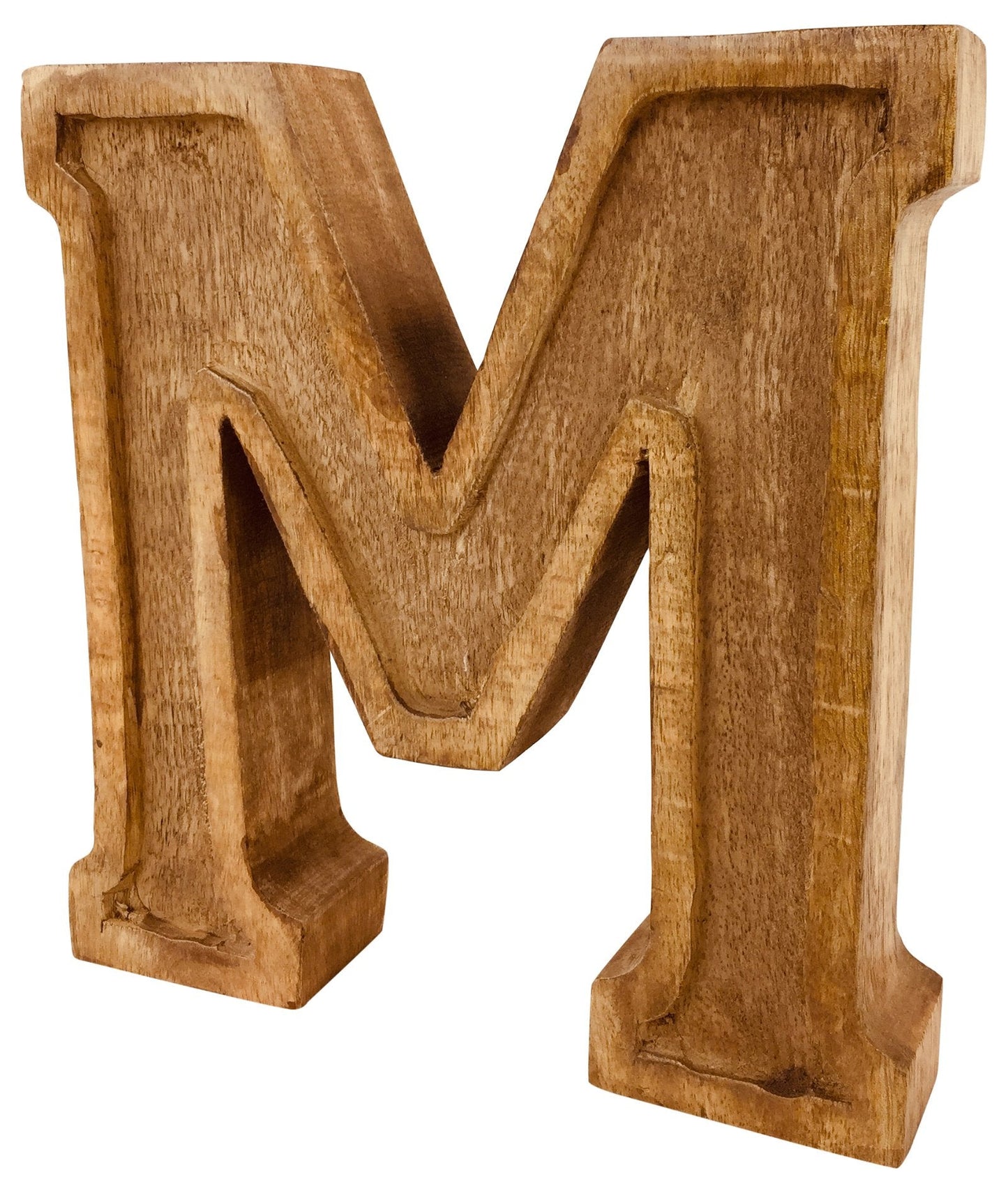 Hand Carved Wooden Embossed Letter M-2