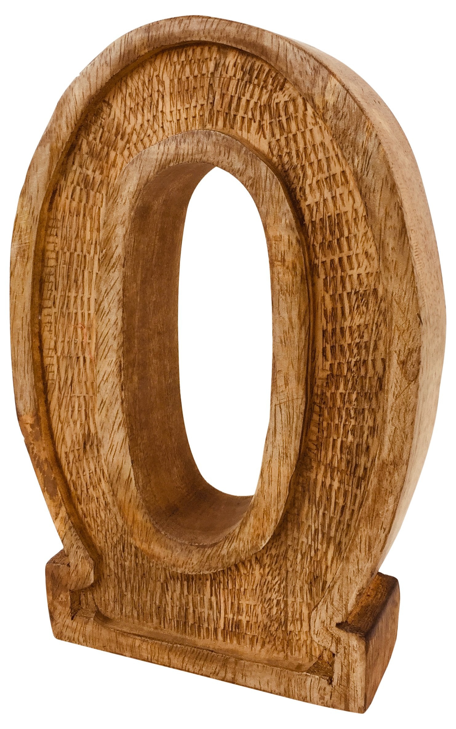 Hand Carved Wooden Embossed Letter O-2