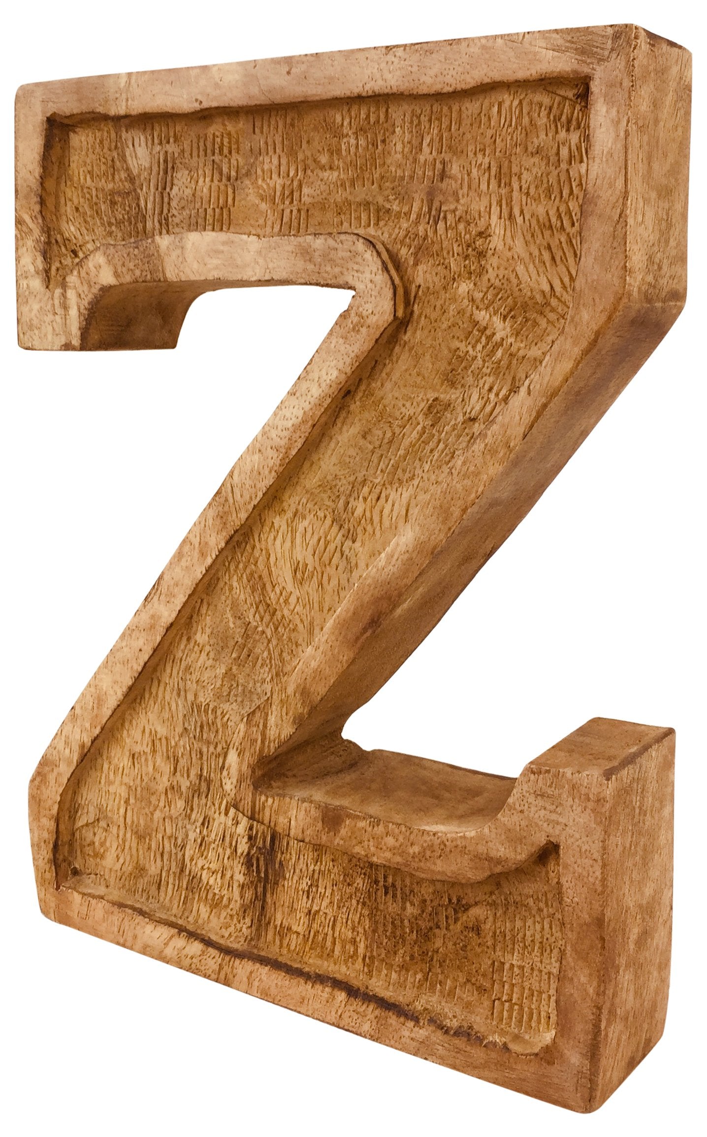 Hand Carved Wooden Embossed Letter Z-2