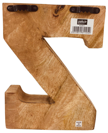 Hand Carved Wooden Embossed Letter Z-1