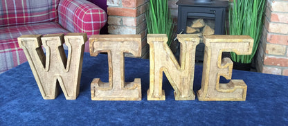 Hand Carved Wooden Embossed Letters Wine-2