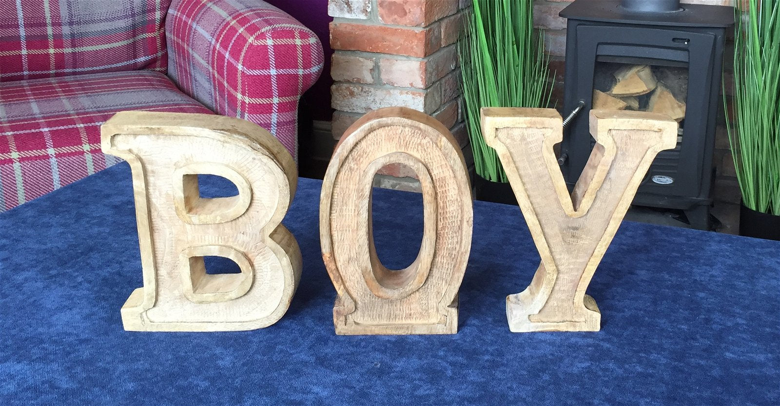 Hand Carved Wooden Embossed Letters Boy-2