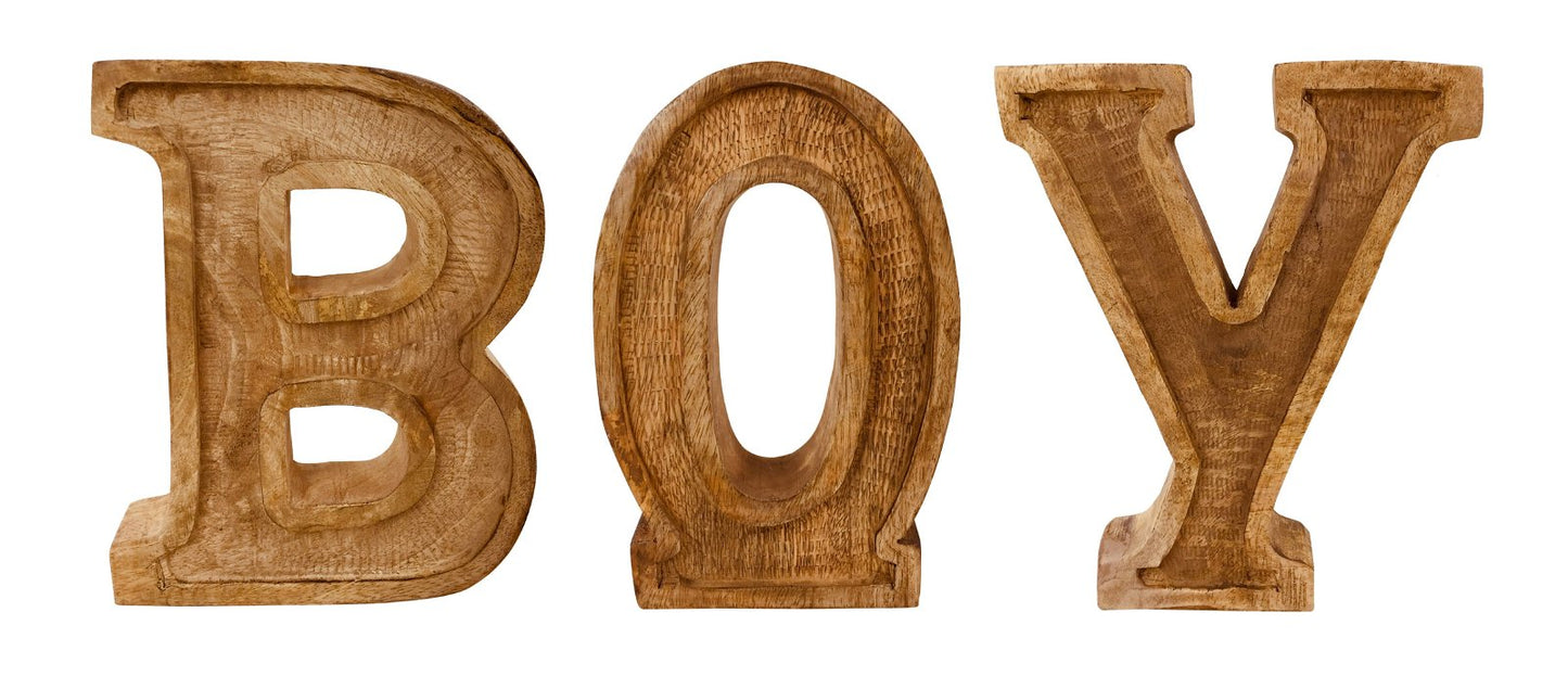 Hand Carved Wooden Embossed Letters Boy-0