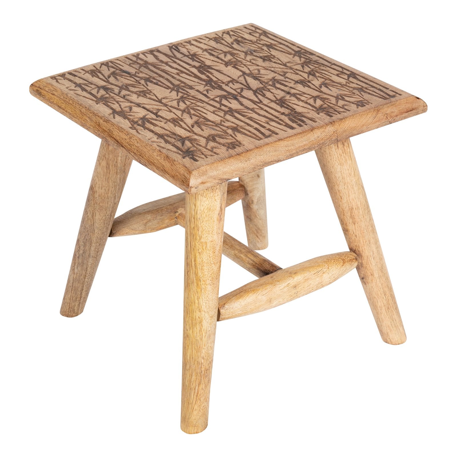 Bamboo Design Wooden Stool 25cm-3