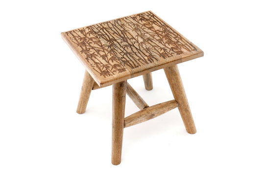 Bamboo Design Wooden Stool 25cm-0