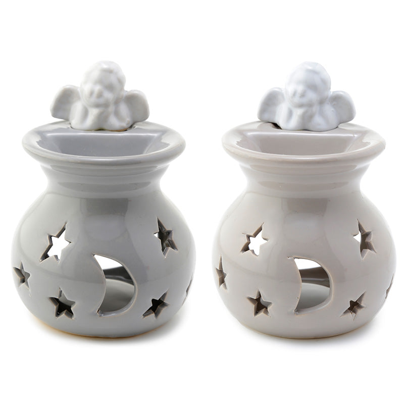 Ceramic Cherub Moon and Starts Eden Oil and Wax Burner OB336-0