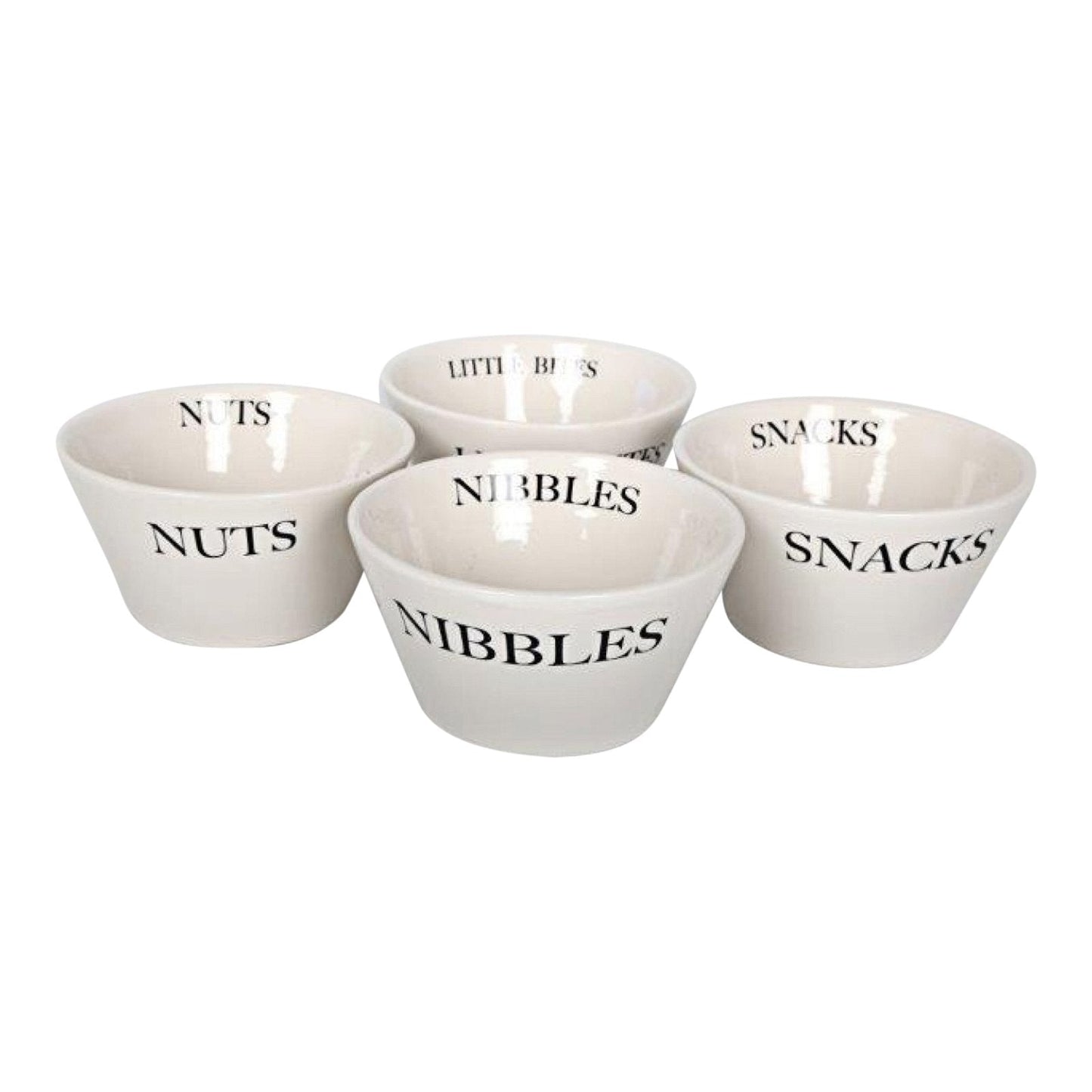 Set of 4 Ceramic Round Snack Bowls-0