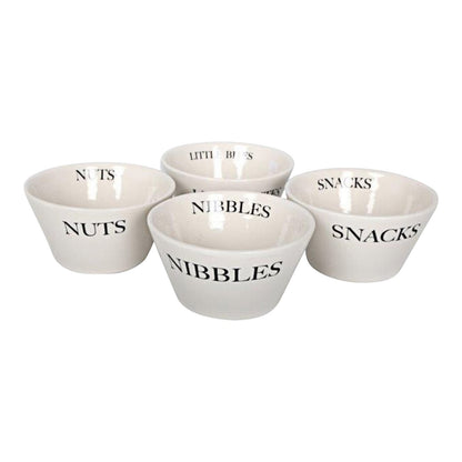 Set of 4 Ceramic Round Snack Bowls-0