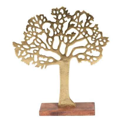 Antique Gold Tree On Wooden Base Medium-2