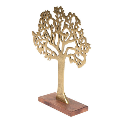 Antique Gold Tree On Wooden Base Large-2