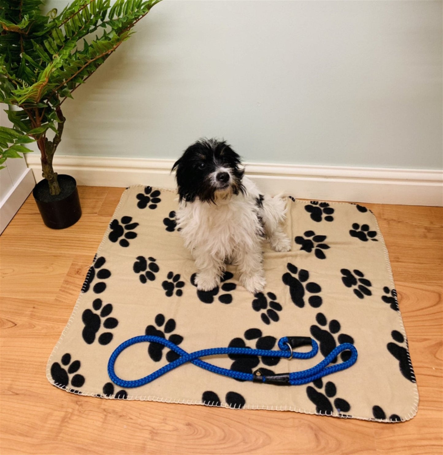 Brown Paw Print Fleece Throw 80cm-1