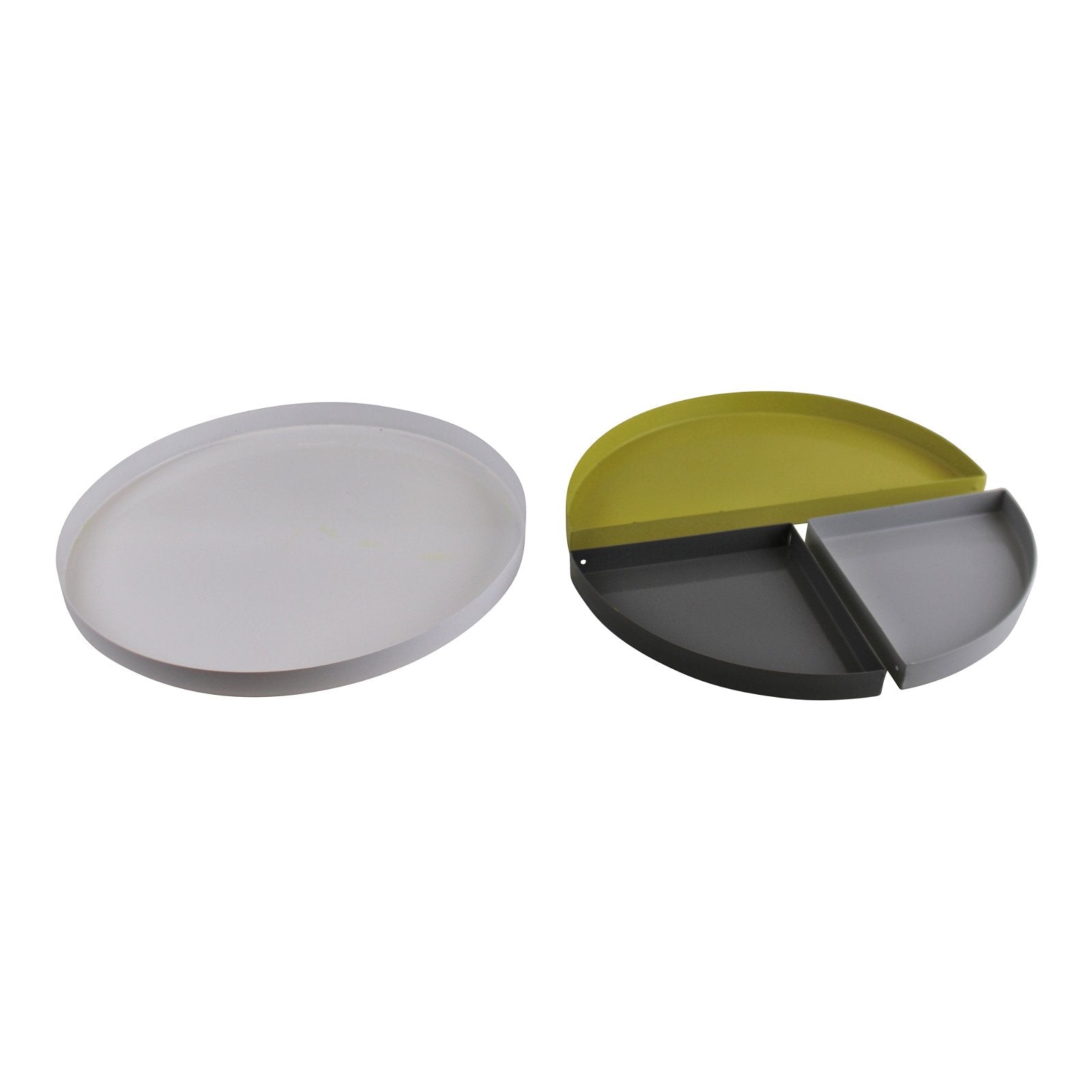 Set Of 4 Abstract Metal Trinket Trays, 29cm diameter-2