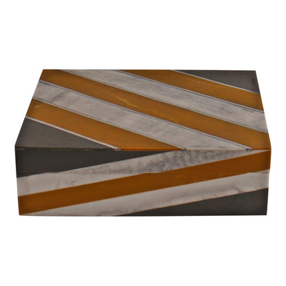 Abstract Design Resin Large Trinket Box, Design 1 , Diagonal Stripes-0