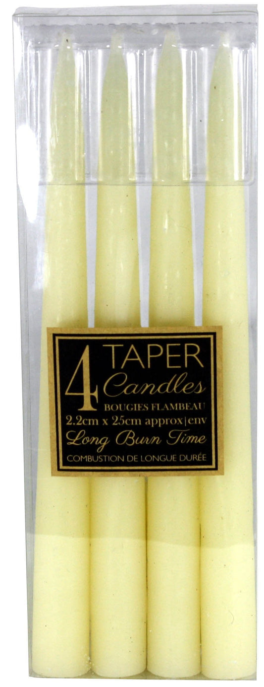 Set Of 4 Ivory Taper Candles-0