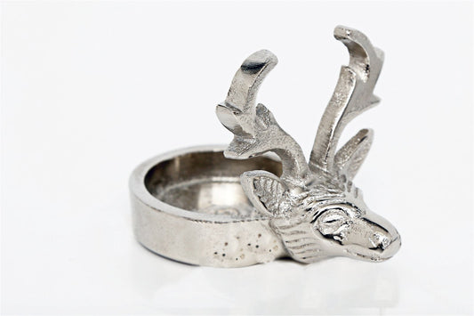 Silver Tealight Holder With Stags Head-0