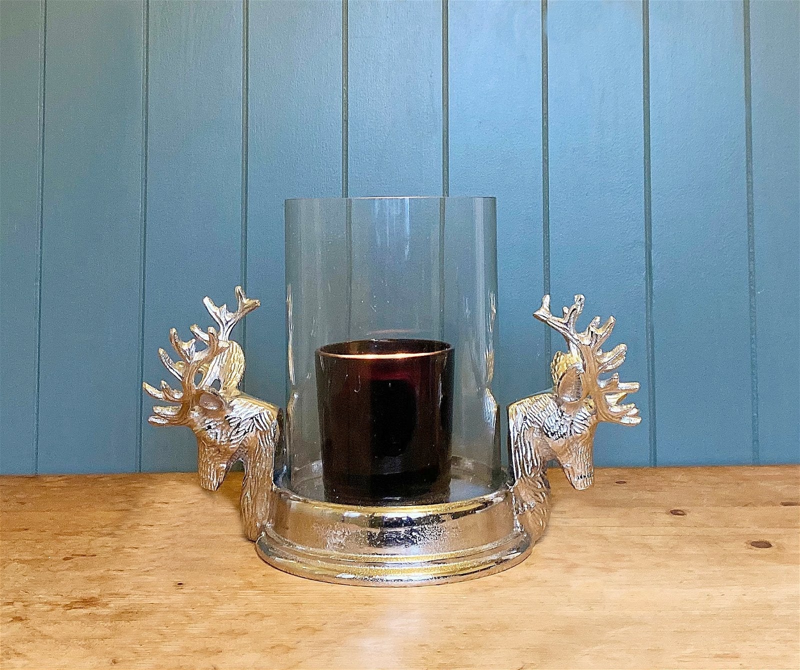 Stag Double Head Pillar Candle Holder-2