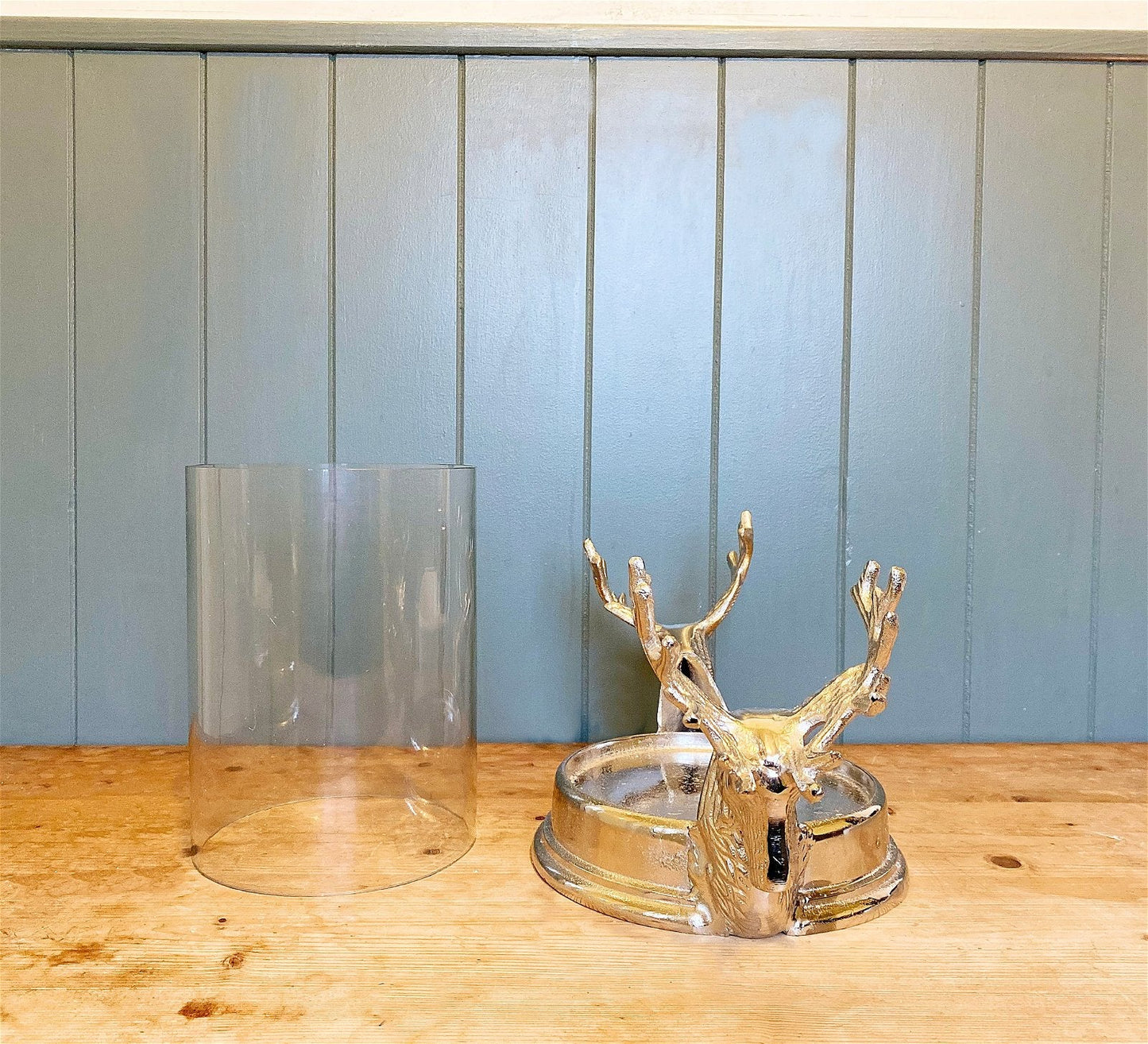 Stag Double Head Pillar Candle Holder-1