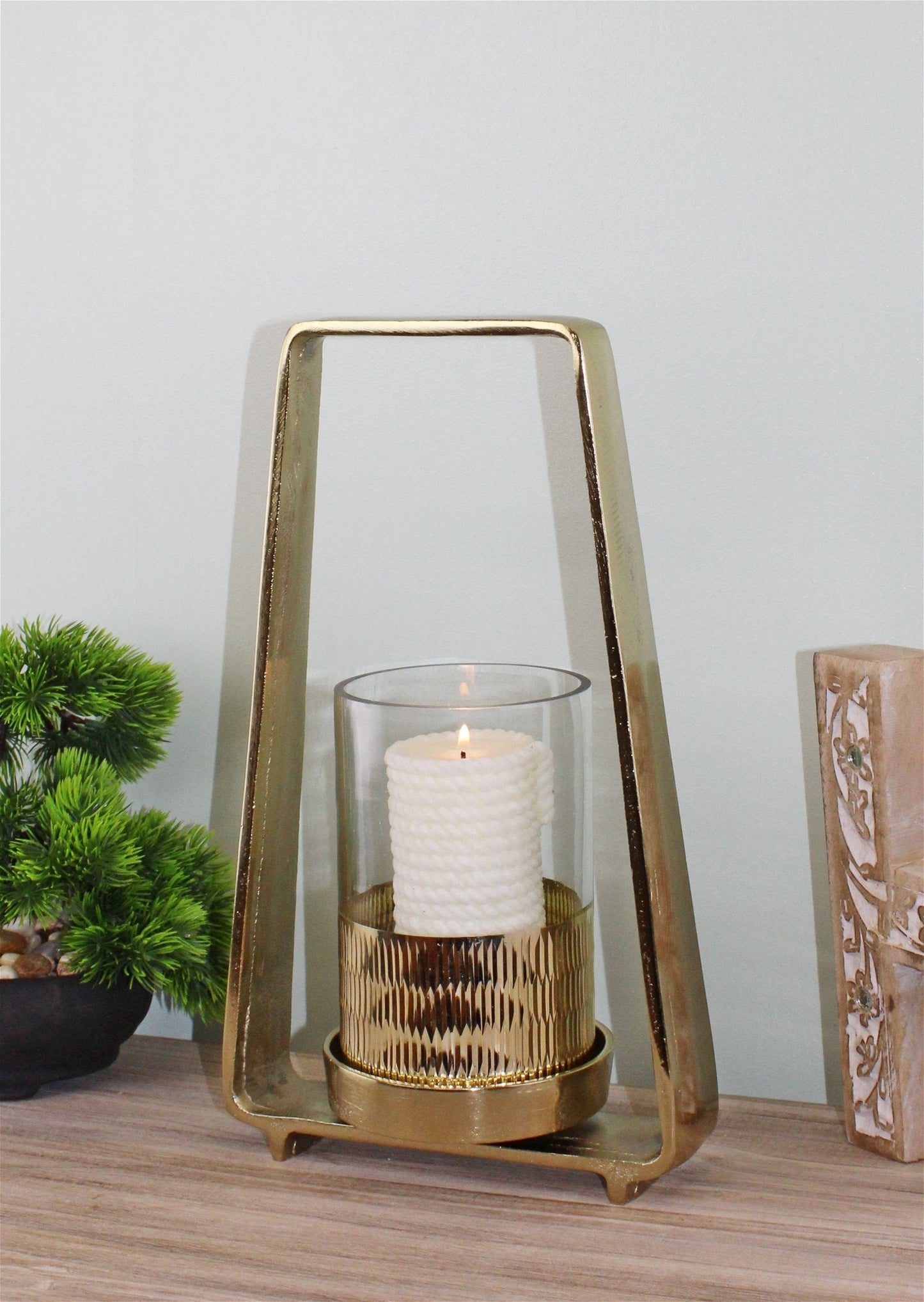 Gold Metal Candle Holder 34cm-1