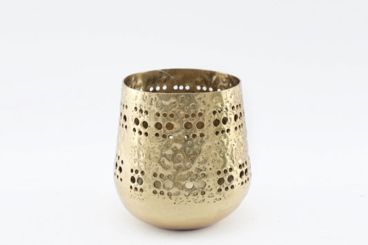 Small Gold Candle Pot 13.5cm-0