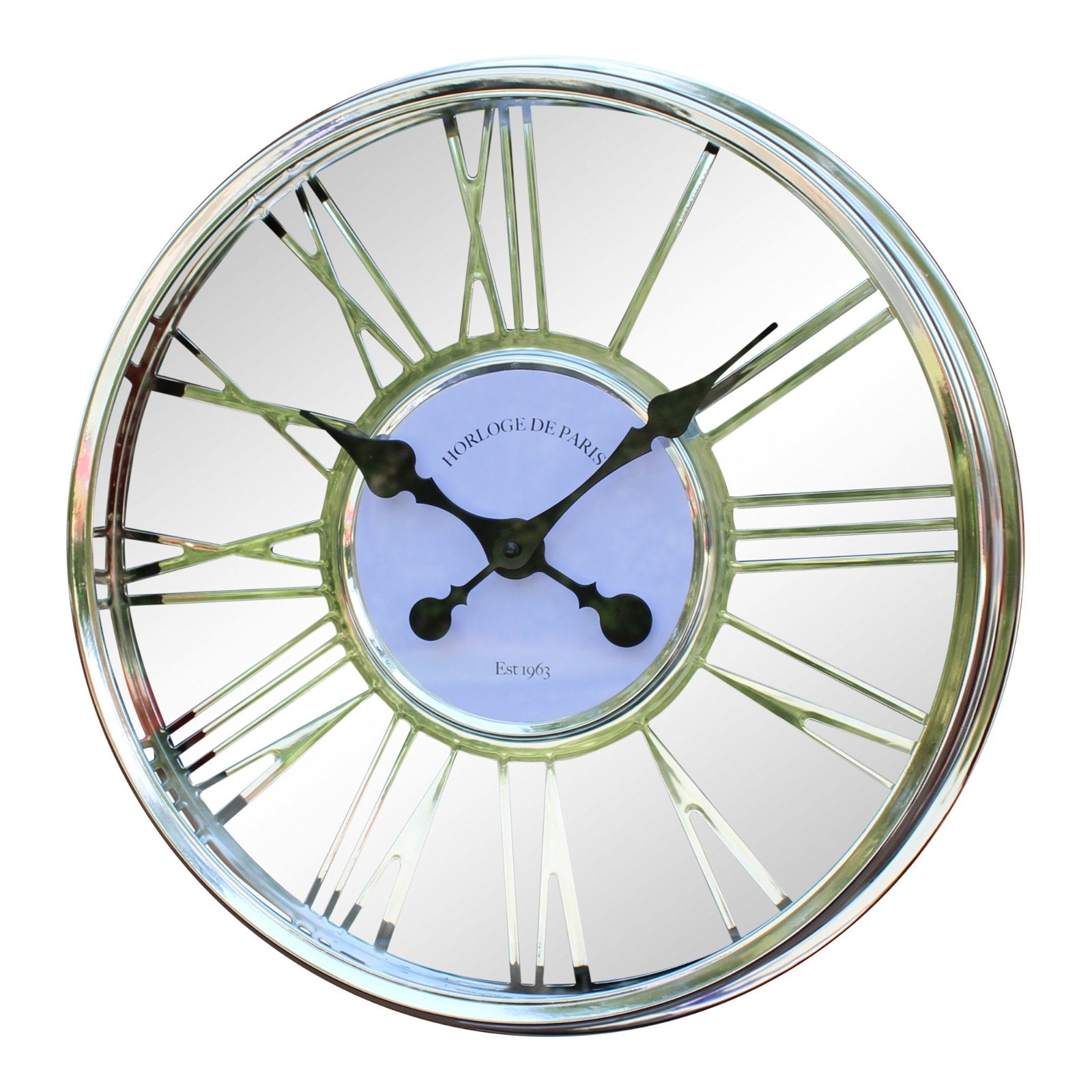 Large Silver Wall Clock 45cm-2