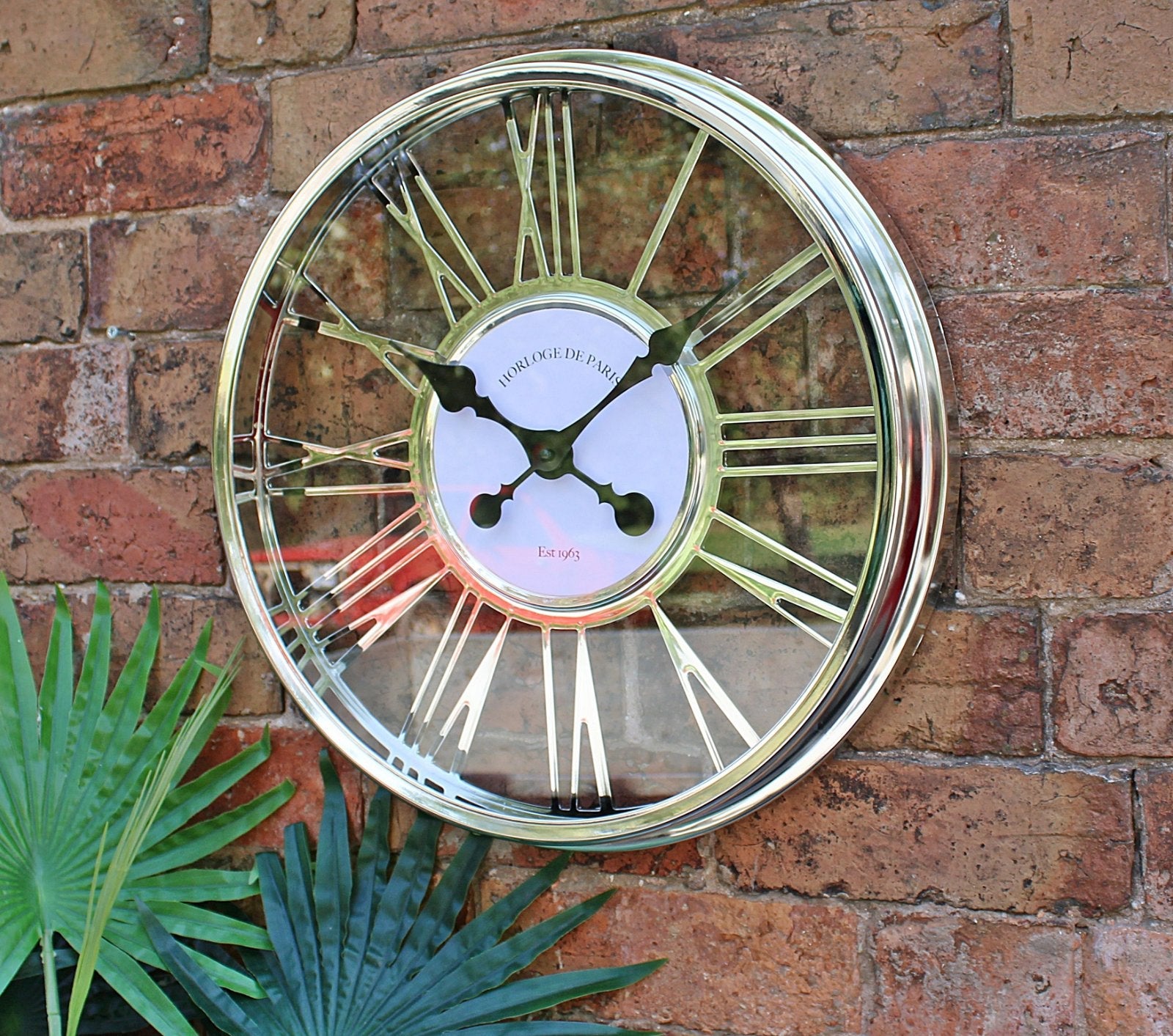 Large Silver Wall Clock 45cm-1