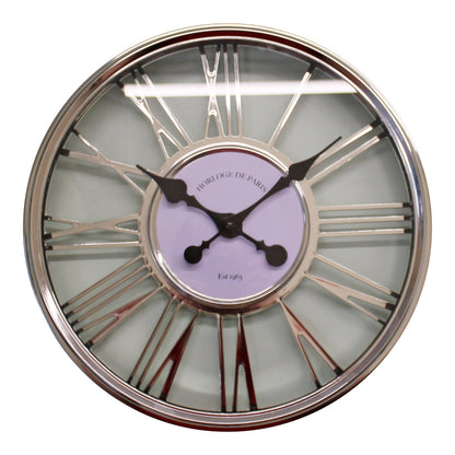 Large Silver Wall Clock 45cm-0