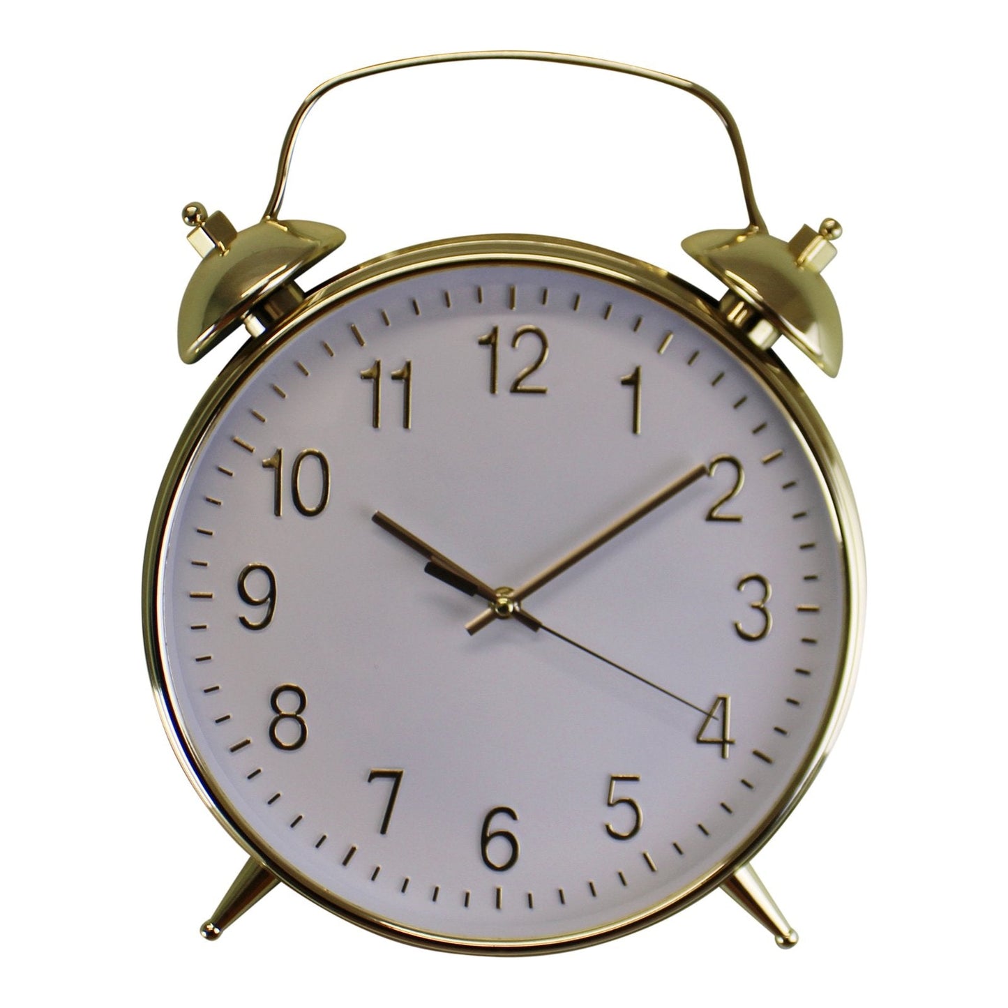 Alarm Style Gold & White Wall Clock-0