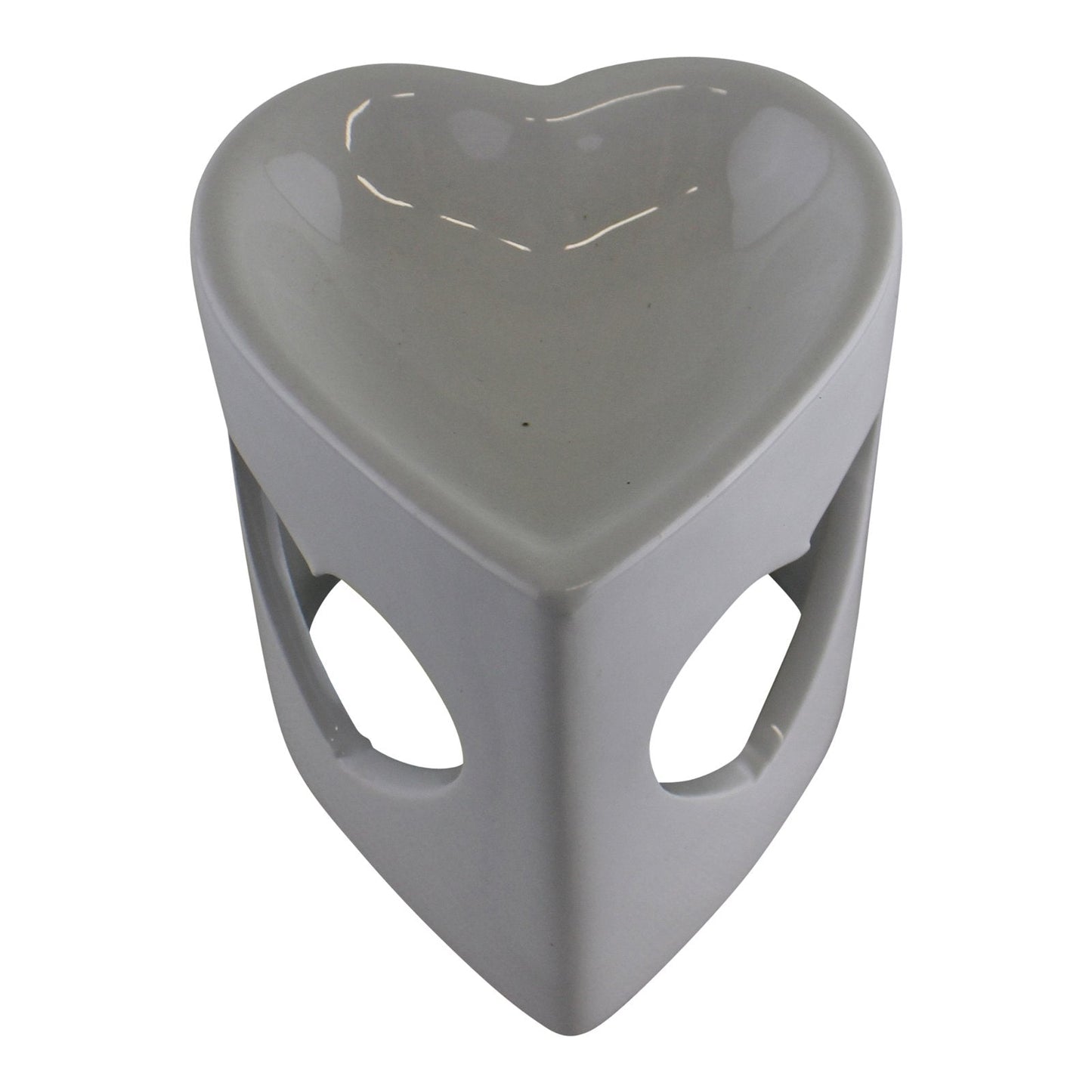 Heart Shaped White Ceramic Oil Burner-2