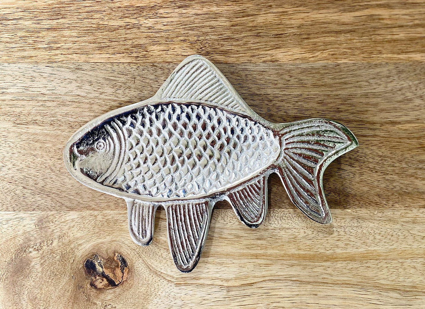 Silver Metal Fish Shape Tray 19cm-3