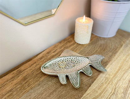 Silver Metal Fish Shape Tray 19cm-2