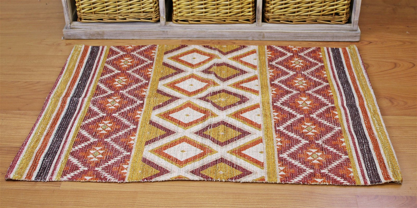 Moroccan Inspired Kasbah Rug, Diamonds and Zig Zags, 60x90cm-1