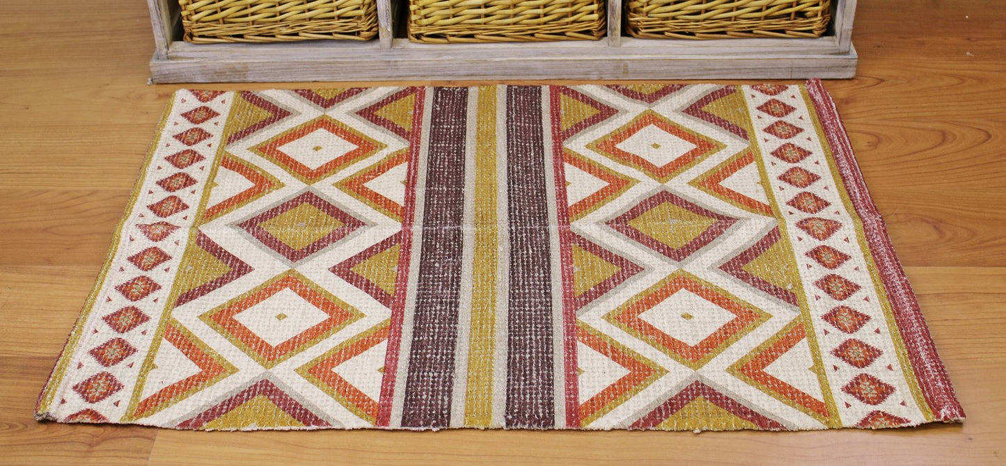 Moroccan Inspired Kasbah Rug, Diamonds and Stripes, 60x90cm-1