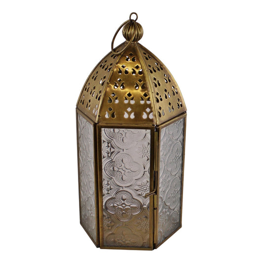 Small Gold Metal Moroccan Style Kasbah Candle Lantern-0