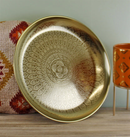 Kasbah Design Decorative Gold Metal Tray-1