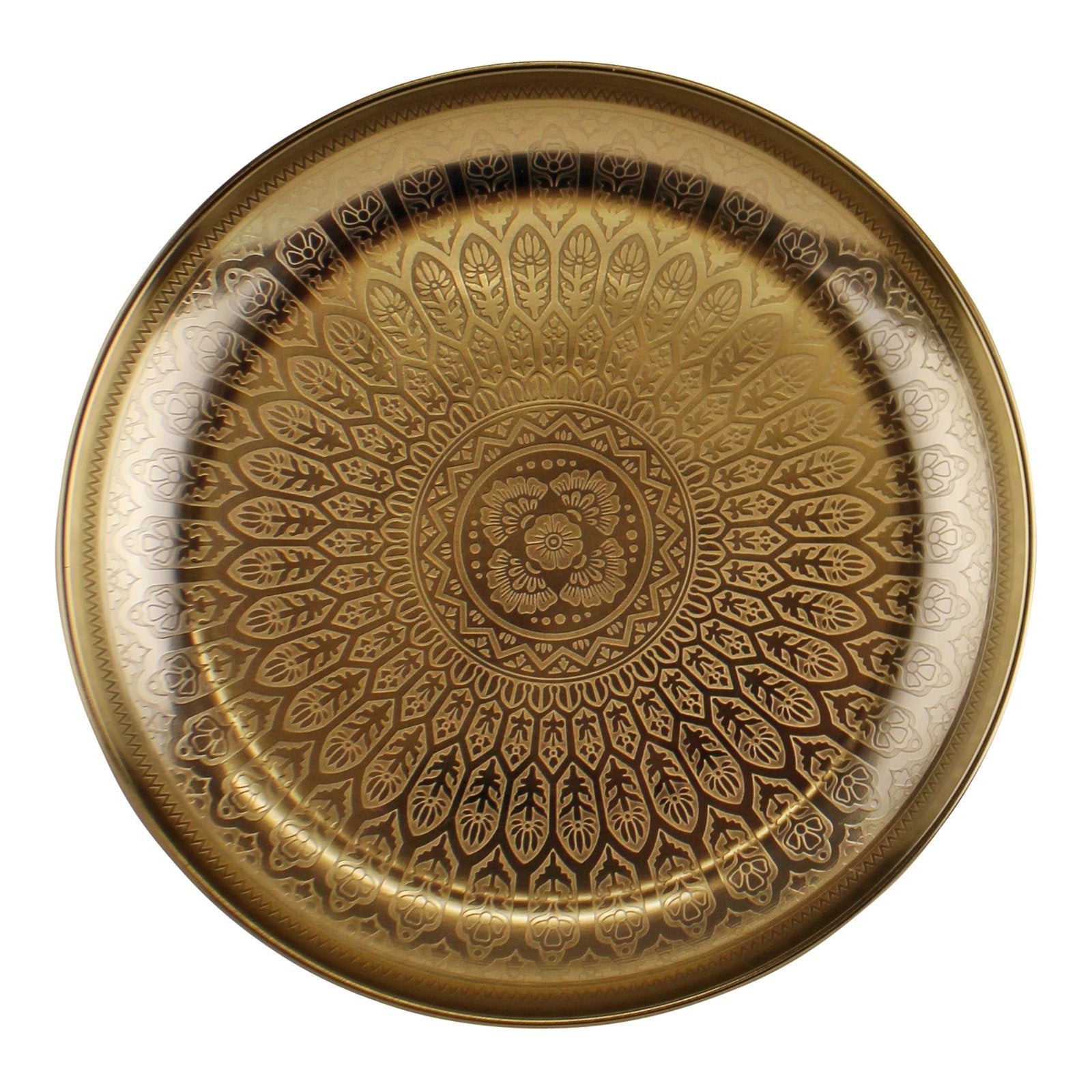 Kasbah Design Decorative Gold Metal Tray-0