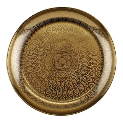 Kasbah Design Decorative Gold Metal Tray-0