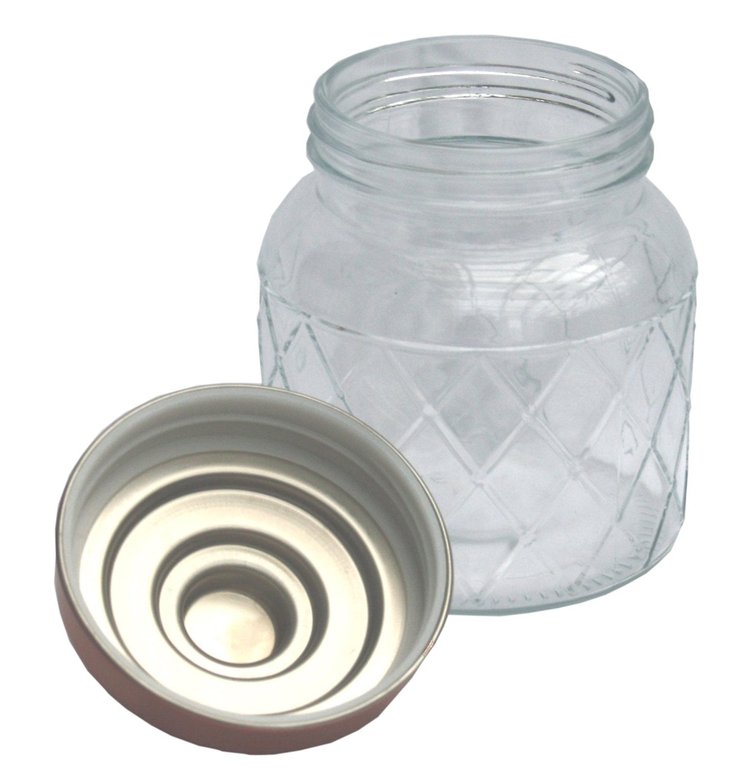 Round Glass Jar With Copper Lid - 5.5 Inch-1