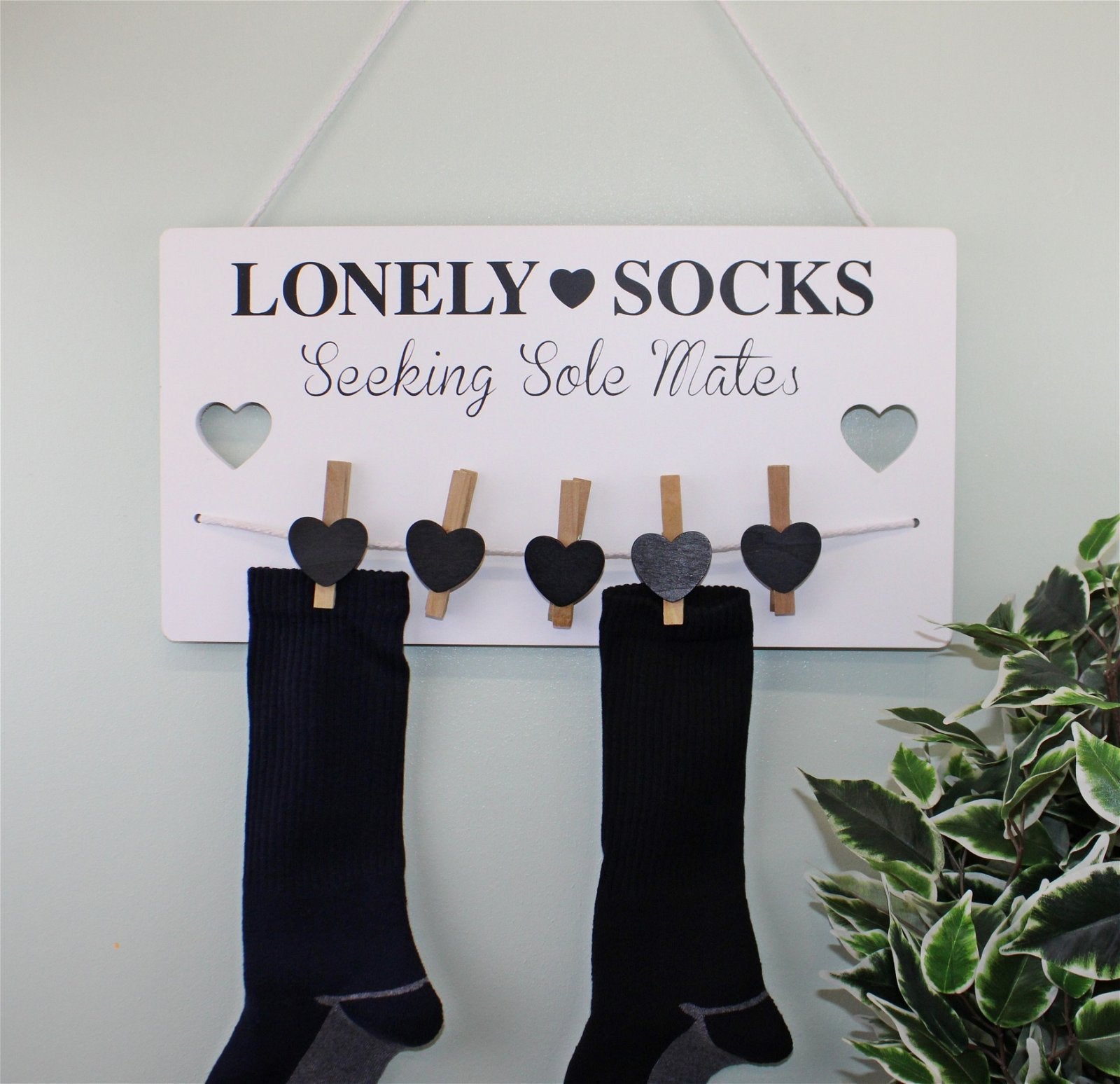 Hanging Lonely Sock Plaque 40x21cm-1