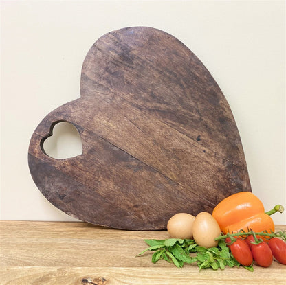 Heart Shaped Wooden Chopping Board 40cm-1