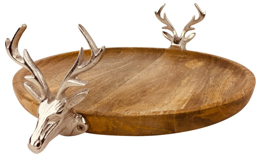 Wooden Stag Tray 33.5cm-0